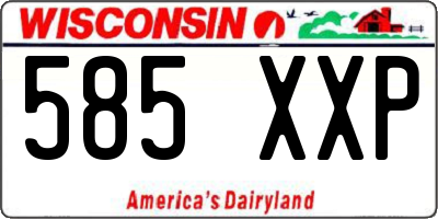 WI license plate 585XXP