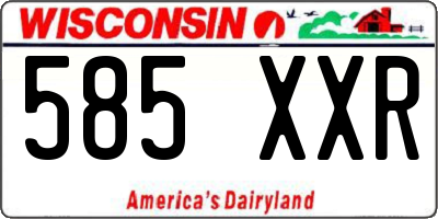 WI license plate 585XXR