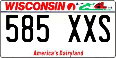 WI license plate 585XXS