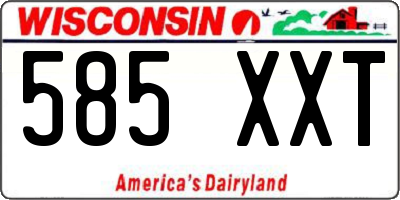 WI license plate 585XXT