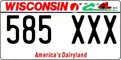 WI license plate 585XXX