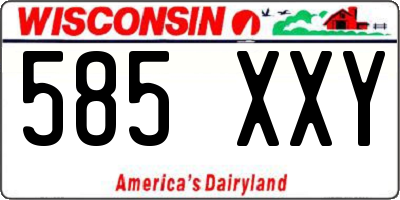 WI license plate 585XXY