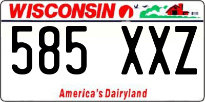 WI license plate 585XXZ