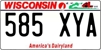 WI license plate 585XYA