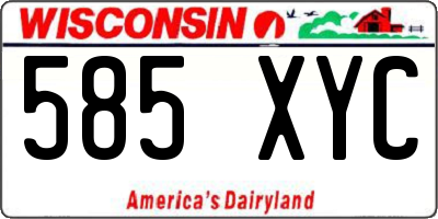 WI license plate 585XYC