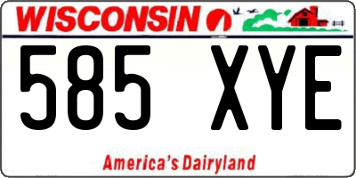 WI license plate 585XYE