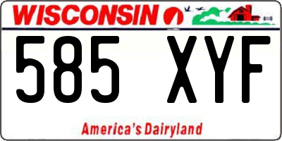 WI license plate 585XYF