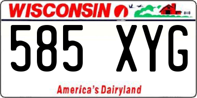 WI license plate 585XYG