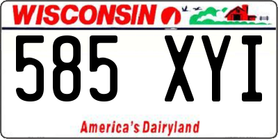WI license plate 585XYI