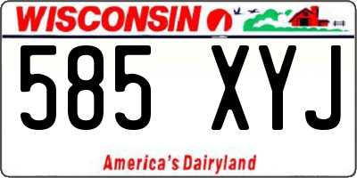 WI license plate 585XYJ