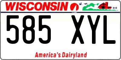 WI license plate 585XYL