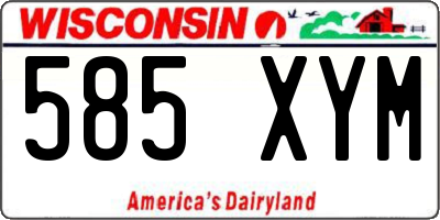 WI license plate 585XYM