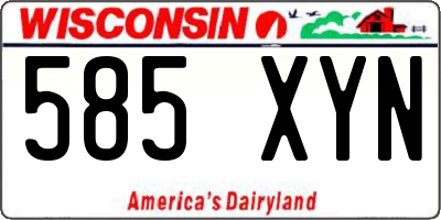 WI license plate 585XYN