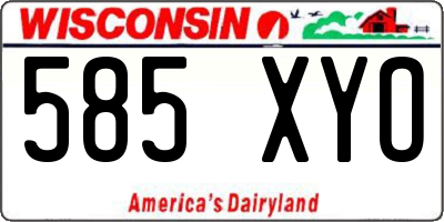 WI license plate 585XYO