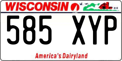 WI license plate 585XYP