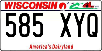 WI license plate 585XYQ