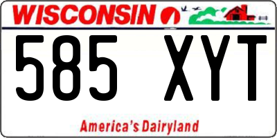 WI license plate 585XYT