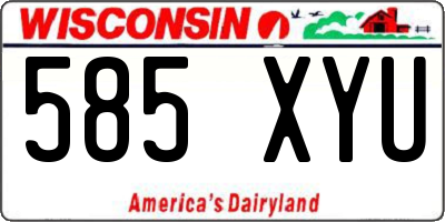 WI license plate 585XYU