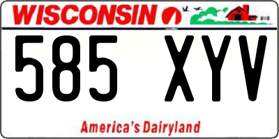 WI license plate 585XYV