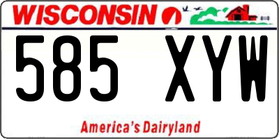 WI license plate 585XYW