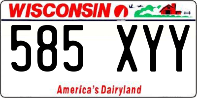 WI license plate 585XYY