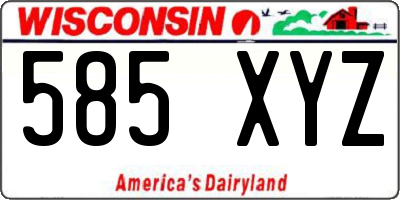 WI license plate 585XYZ