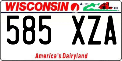 WI license plate 585XZA