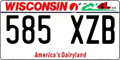 WI license plate 585XZB