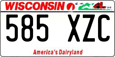 WI license plate 585XZC