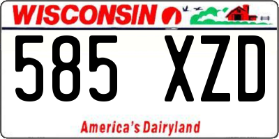 WI license plate 585XZD