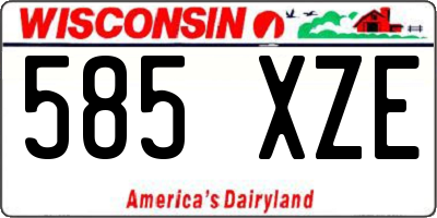 WI license plate 585XZE