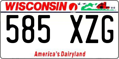 WI license plate 585XZG
