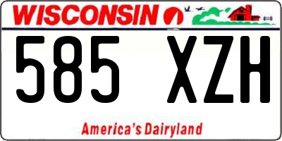 WI license plate 585XZH