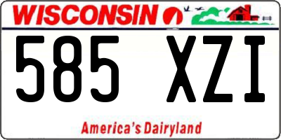 WI license plate 585XZI