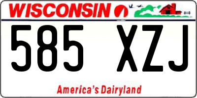 WI license plate 585XZJ