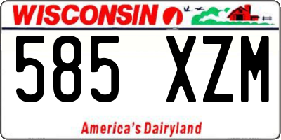 WI license plate 585XZM