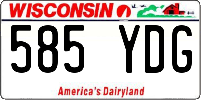 WI license plate 585YDG