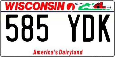 WI license plate 585YDK