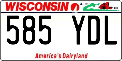 WI license plate 585YDL