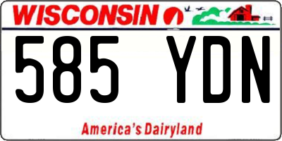 WI license plate 585YDN