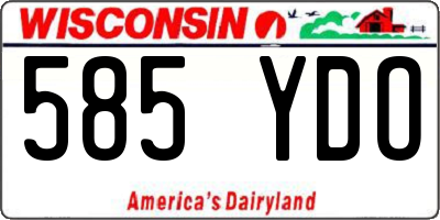 WI license plate 585YDO