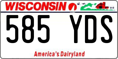 WI license plate 585YDS