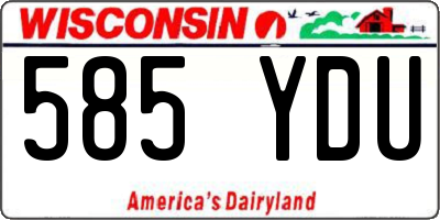 WI license plate 585YDU