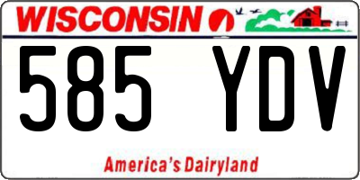 WI license plate 585YDV