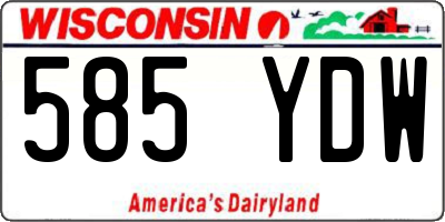 WI license plate 585YDW