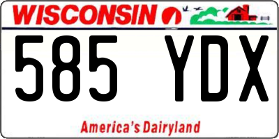 WI license plate 585YDX