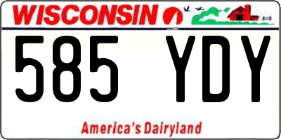 WI license plate 585YDY
