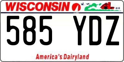 WI license plate 585YDZ