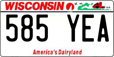 WI license plate 585YEA