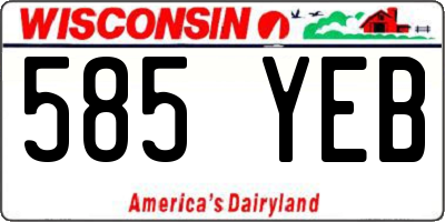 WI license plate 585YEB